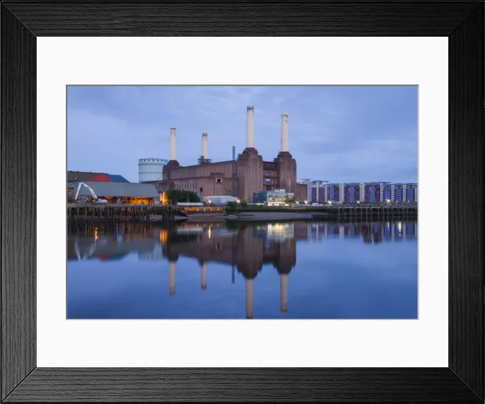 Framed Print : England, London, Battersea Power Station and River Thames Framed Print : England, London, Battersea Power Station and River Thames