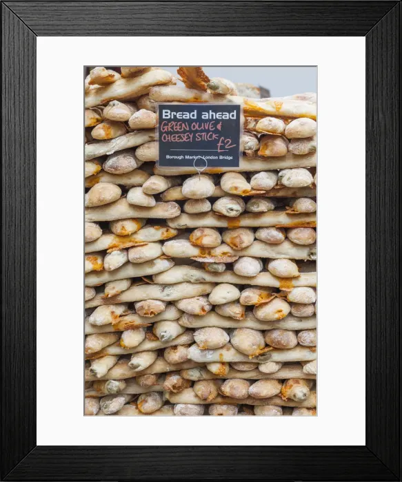 Framed Print : England, London, Southwark, Borough Market, Bread Shop Display Framed Print : England, London, Southwark, Borough Market, Bread Shop Display