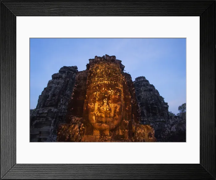 Framed Print : Cambodia, Siem Reap, Angkor Wat, Bayon Temple, Buddha Head