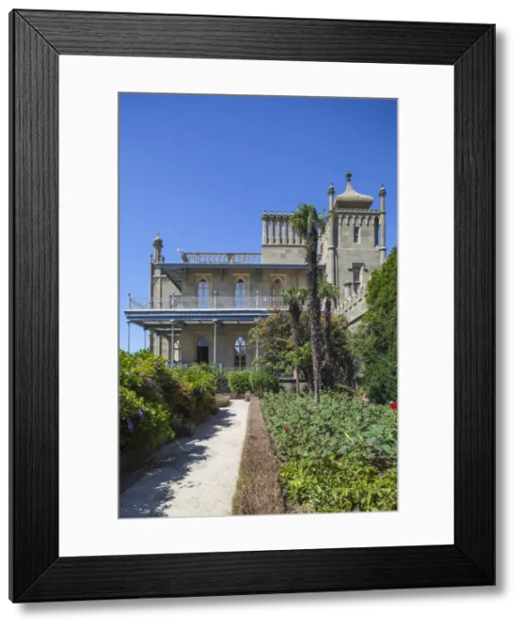 Framed Print : Ukraine, Crimea, Yalta, Aluppka Palace designed by English architect Edward Blorewho Framed Print : Ukraine, Crimea, Yalta, Aluppka Palace designed by English architect Edward Blorewho