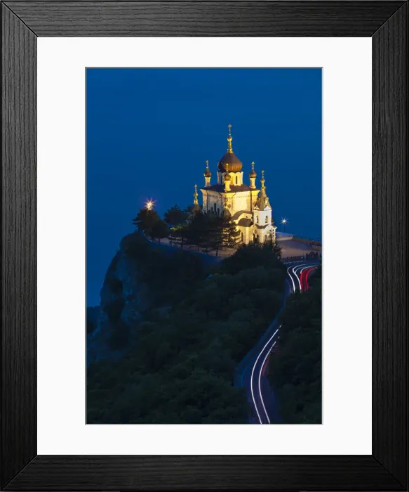 Framed Print : Ukraine, Crimea, Foros, Foros church sitting on top of a cliff overlooking the Black Sea Framed Print : Ukraine, Crimea, Foros, Foros church sitting on top of a cliff overlooking the Black Sea