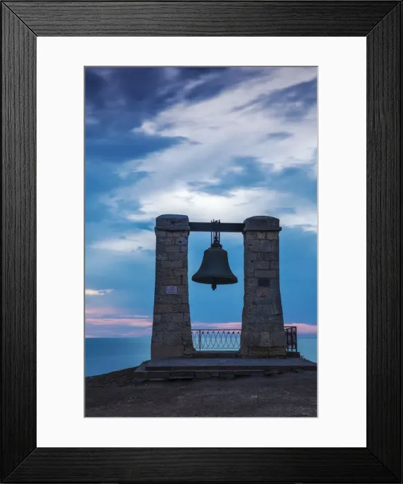Framed Print : Ukraine, Crimea, Sevastopol, Khersoness, Fog bell - which comes from a Crimean War cannon Framed Print : Ukraine, Crimea, Sevastopol, Khersoness, Fog bell - which comes from a Crimean War cannon