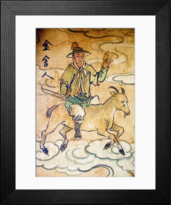 Framed Print : Taiwan, Kaohsiung, Lotus pond, Anicnt wall painting inside Giant 72 meter high statue Framed Print : Taiwan, Kaohsiung, Lotus pond, Anicnt wall painting inside Giant 72 meter high statue