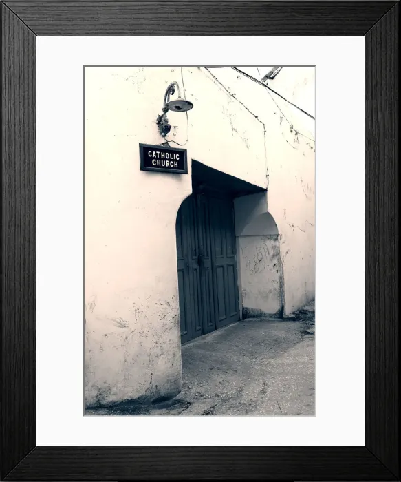 Framed Print : Street scene in Stone Town, Unguja Island, Zanzibar archipelago, Tanzania