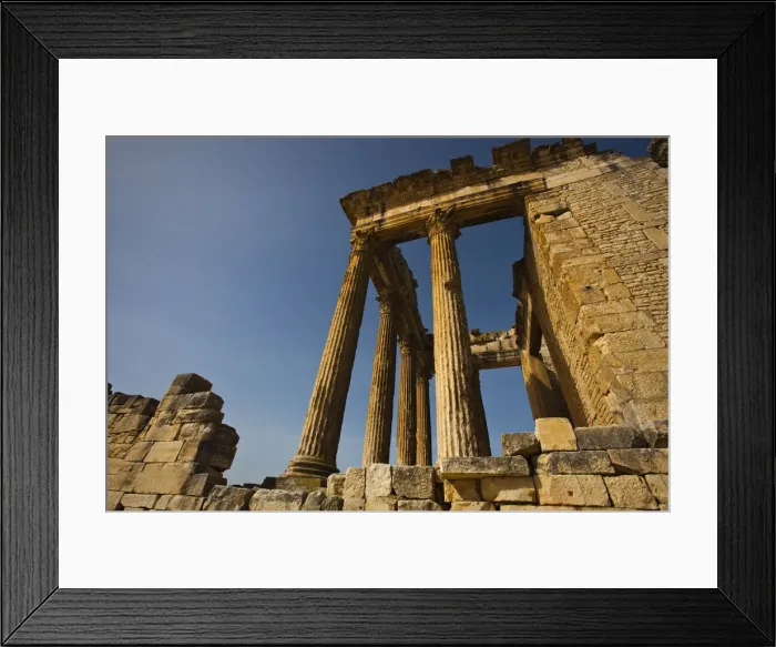 Framed Print : Tunisia, Central Western Tunisia, Dougga, Roman-era city ruins, Unesco site, The Capitole Framed Print : Tunisia, Central Western Tunisia, Dougga, Roman-era city ruins, Unesco site, The Capitole
