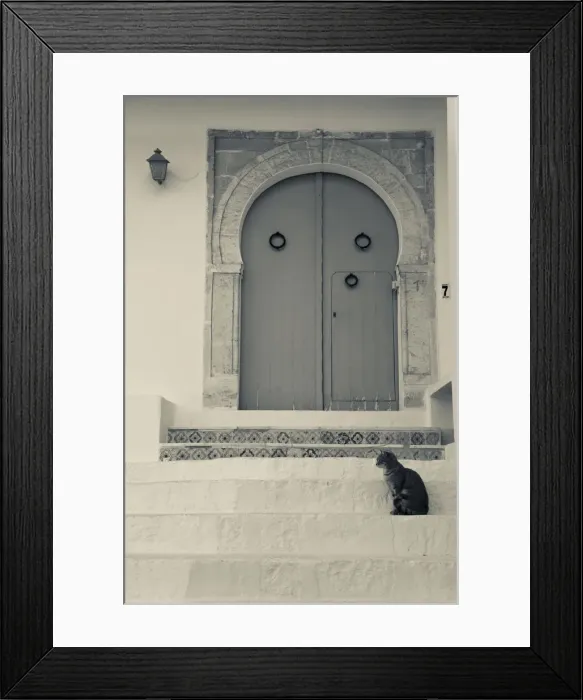 Framed Print : Tunisia, Sidi Bou Said, building detail Framed Print : Tunisia, Sidi Bou Said, building detail