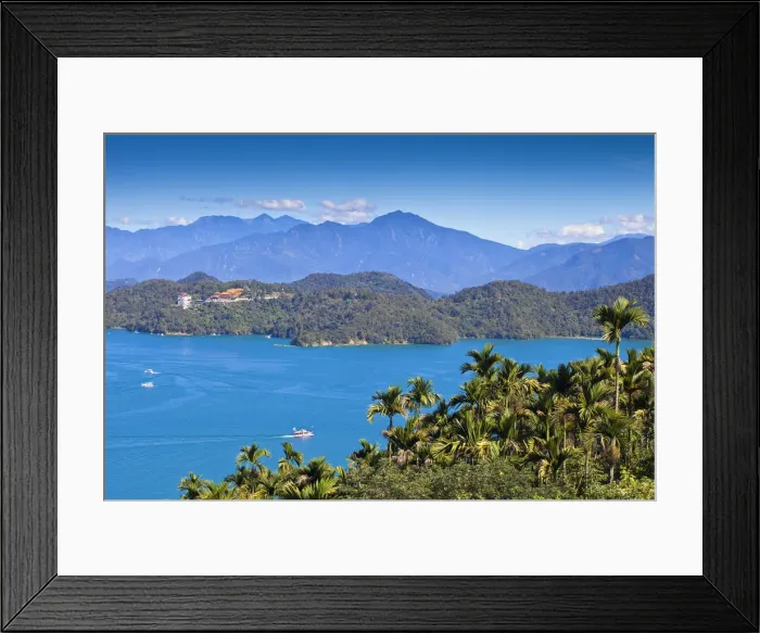 Framed Print : Taiwan, Nantou, Sun Moon Lake, View of lake looking towards Wenwu Temple Framed Print : Taiwan, Nantou, Sun Moon Lake, View of lake looking towards Wenwu Temple