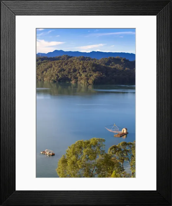 Framed Print : Taiwan, Nantou, Sun Moon Lake, Taiwan, Nantou, Hanbi Peninsula, Four- handed Fishnet Framed Print : Taiwan, Nantou, Sun Moon Lake, Taiwan, Nantou, Hanbi Peninsula, Four- handed Fishnet