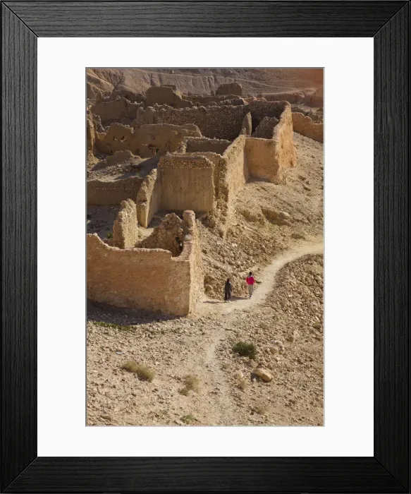 Framed Print : Tunisia, The Jerid Area, Gorges de Selja, Chebika, ruins of Old Chebika