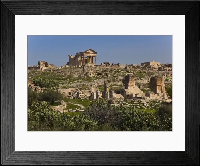 Framed Print : Tunisia, Central Western Tunisia, Dougga, Roman-era city ruins, Unesco site, view Framed Print : Tunisia, Central Western Tunisia, Dougga, Roman-era city ruins, Unesco site, view