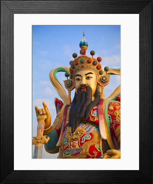 Framed Print : Taiwan, Kaohsiung, Lotus pond, Giant 72 meter high statue of Syuan Tian Emperor Framed Print : Taiwan, Kaohsiung, Lotus pond, Giant 72 meter high statue of Syuan Tian Emperor