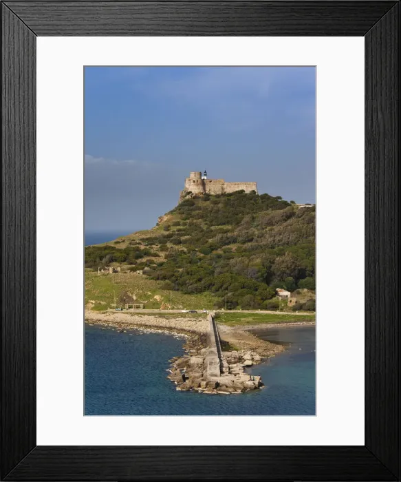 Framed Print : Tunisia, Northern Tunisia, Tabarka, Genoese Fort and Lighthouse Framed Print : Tunisia, Northern Tunisia, Tabarka, Genoese Fort and Lighthouse