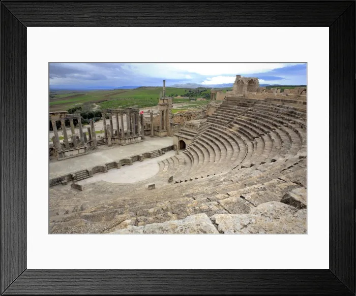 Framed Print : Roman theatre (168 AD), Dougga (Thugga), UNESCO World Heritage Site, Tunisia Framed Print : Roman theatre (168 AD), Dougga (Thugga), UNESCO World Heritage Site, Tunisia