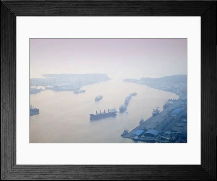 Framed Print : Taiwan, Kaohsiung, View of harbour Framed Print : Taiwan, Kaohsiung, View of harbour