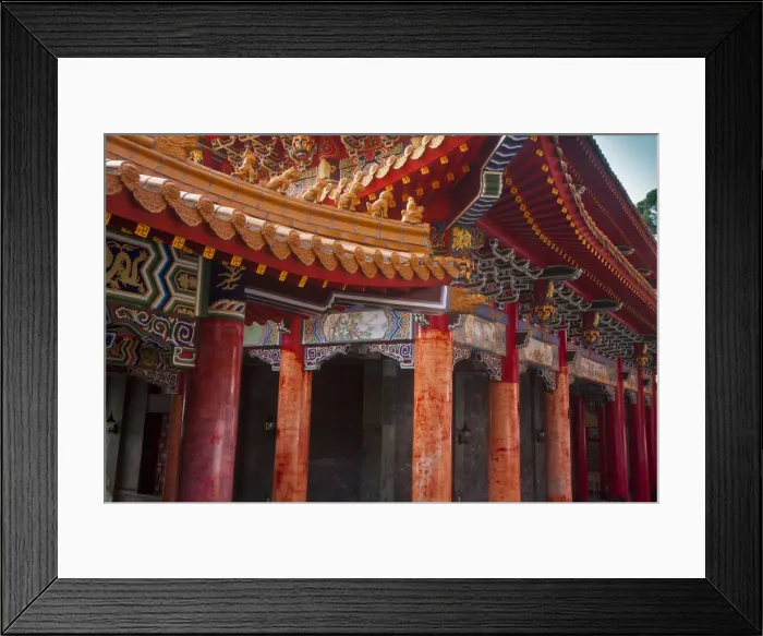 Framed Print : Taiwan, Nantou, Sun Moon Lake, Wenwu Temple