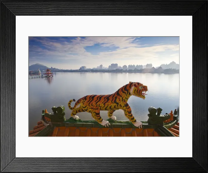 Framed Print : Taiwan, Kaohsiung, Lotus pond, Dragon and Tiger Tower Temple Framed Print : Taiwan, Kaohsiung, Lotus pond, Dragon and Tiger Tower Temple
