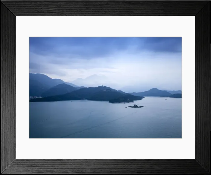 Framed Print : Taiwan, Nantou, View of Sun Moon Lake from Hanbi Peninsula