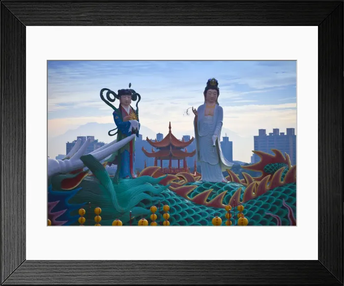 Framed Print : Taiwan, Kaohsiung, Lotus pond, Spring and Autumn pagodas