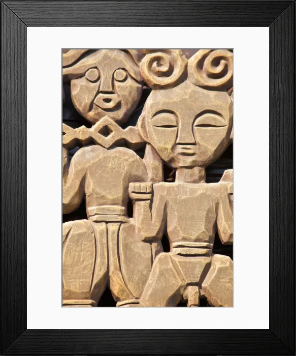 Framed Print : Taiwan, Nantou, Sun Moon Lake, Ita Thao, Carvings on building Framed Print : Taiwan, Nantou, Sun Moon Lake, Ita Thao, Carvings on building