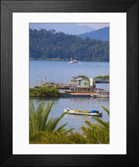 Framed Print : Taiwan, Nantou, Fishing boats on Sun Moon Lake Framed Print : Taiwan, Nantou, Fishing boats on Sun Moon Lake