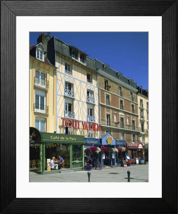 Framed Print : France, Normandy, Dieppe, Cafes Framed Print : France, Normandy, Dieppe, Cafes