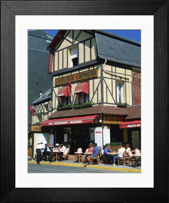 Framed Print : France, Normandy, Etretat, Cafes Framed Print : France, Normandy, Etretat, Cafes