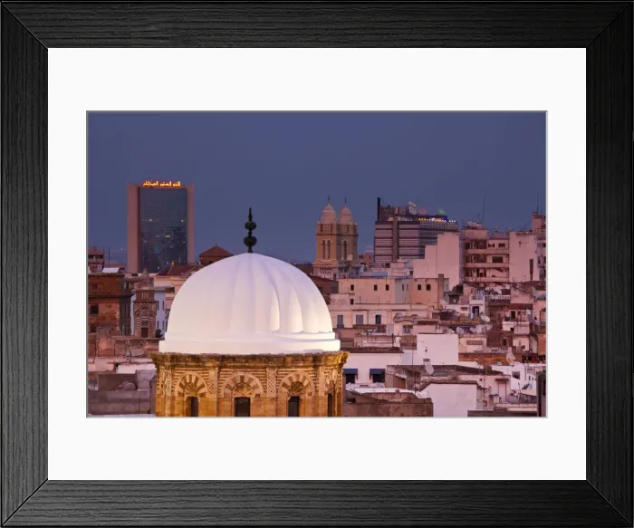 Framed Print : Tunisia, Tunis, Medina, mosque and new city Framed Print : Tunisia, Tunis, Medina, mosque and new city