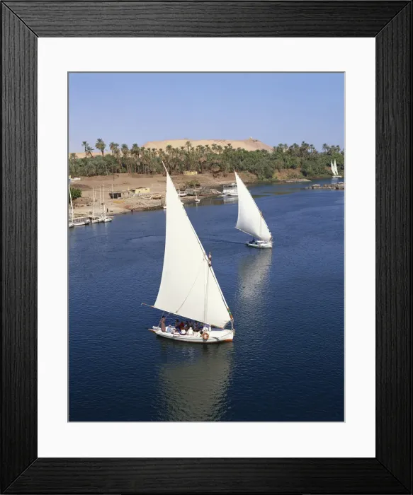 Framed Print : Egypt, Aswan, Feluccas on the Nile Framed Print : Egypt, Aswan, Feluccas on the Nile