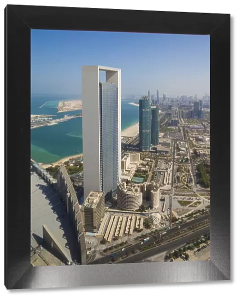 UAE, Abu Dhabi, city skyline, aerial view