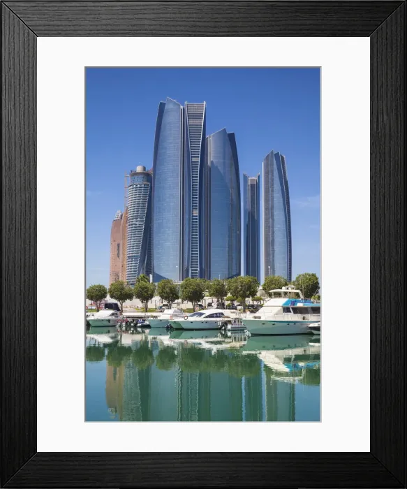 Framed Print : United Arab Emirates, Abu Dhabi, Etihad Towers Framed Print : United Arab Emirates, Abu Dhabi, Etihad Towers