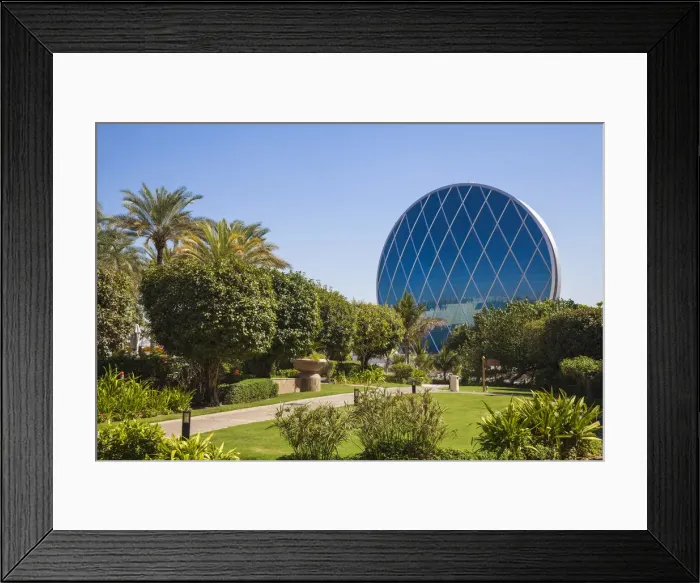 Framed Print : United Arab Emirates, Abu Dhabi, Al Raha, View of Aldar Headquarters - the first circular Framed Print : United Arab Emirates, Abu Dhabi, Al Raha, View of Aldar Headquarters - the first circular