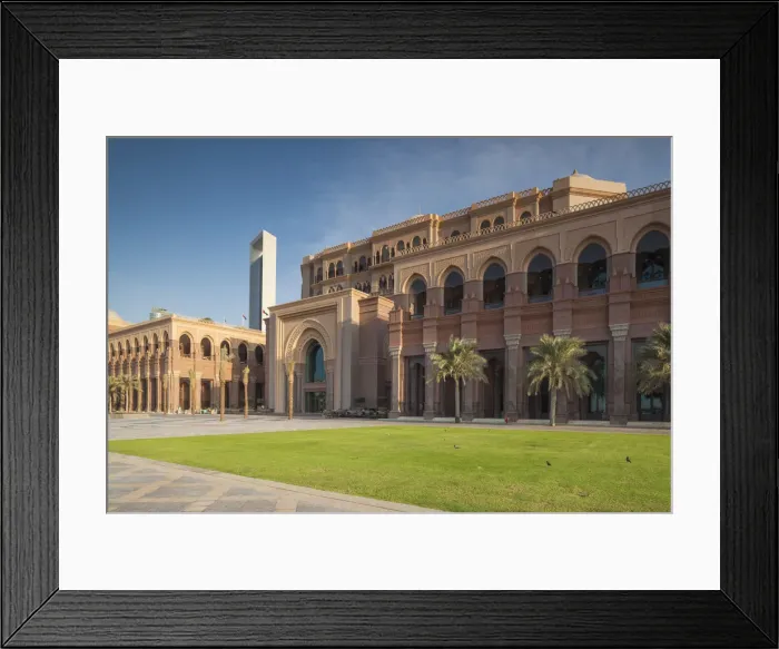 Framed Print : UAE, Abu Dhabi, Emirates Palace Hotel and ADNOC Tower