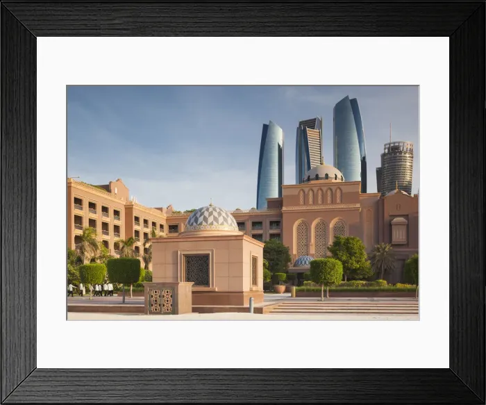 Framed Print : UAE, Abu Dhabi, Emirates Palace Hotel and Etihad Towers Framed Print : UAE, Abu Dhabi, Emirates Palace Hotel and Etihad Towers