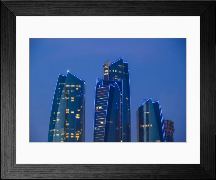 Framed Print : United Arab Emirates, Abu Dhabi, Etihad Towers Framed Print : United Arab Emirates, Abu Dhabi, Etihad Towers