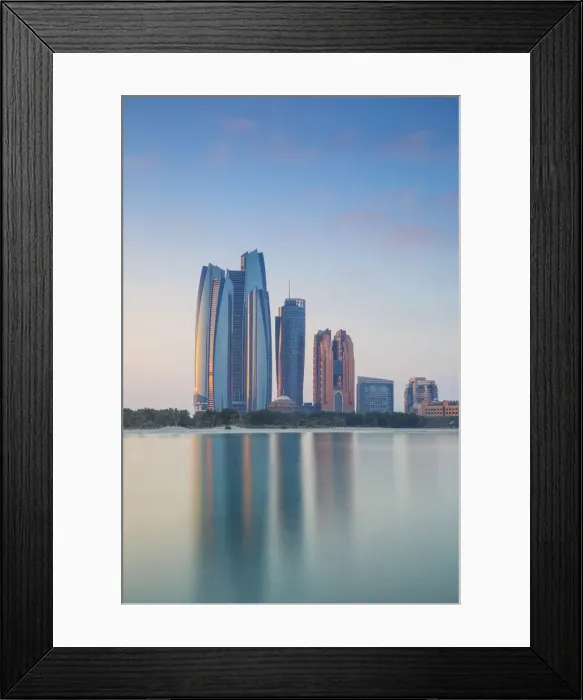 Framed Print : United Arab Emirates, Abu Dhabi, View of Etihad Towers, Grand Hyatt, and Bab Al Aasr Framed Print : United Arab Emirates, Abu Dhabi, View of Etihad Towers, Grand Hyatt, and Bab Al Aasr