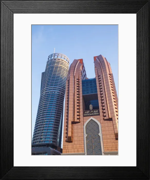 Framed Print : United Arab Emirates, Abu Dhabi, View of Etihad Towers Framed Print : United Arab Emirates, Abu Dhabi, View of Etihad Towers