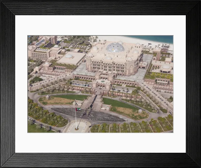 Framed Print : UAE, Abu Dhabi, Emirates Palace Hotel, aerial view Framed Print : UAE, Abu Dhabi, Emirates Palace Hotel, aerial view