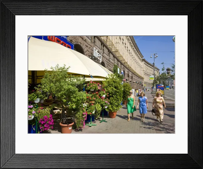 Framed Print : People walking, Khreshchatyk Street, Kiev, Ukraine Framed Print : People walking, Khreshchatyk Street, Kiev, Ukraine