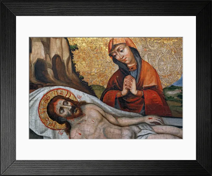 Framed Print : The Mourning over Christ (17 century), Volyn icon, museum, Lutsk, Volyn oblast, Ukraine