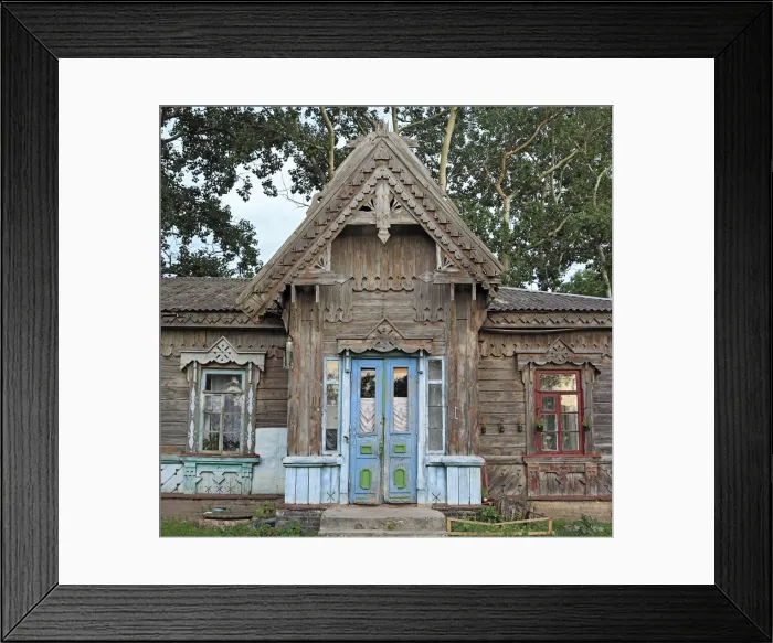 Framed Print : Wooden house, 1900s, Moshny, Cherkasy Oblast, Ukraine