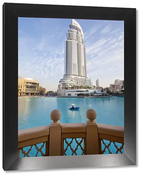 United Arab Emirates (UAE), Dubai, Burj Khalifa Park Lake, The Address and Palace Hotels