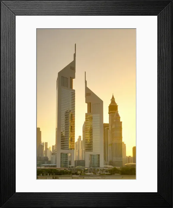 Framed Print : UAE, Dubai, Sheikh Zayed Road, Emirates Towers Framed Print : UAE, Dubai, Sheikh Zayed Road, Emirates Towers