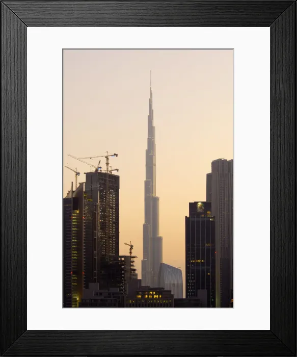 Framed Print : UAE, Dubai, Burj Khalifa and buildings under construction Framed Print : UAE, Dubai, Burj Khalifa and buildings under construction