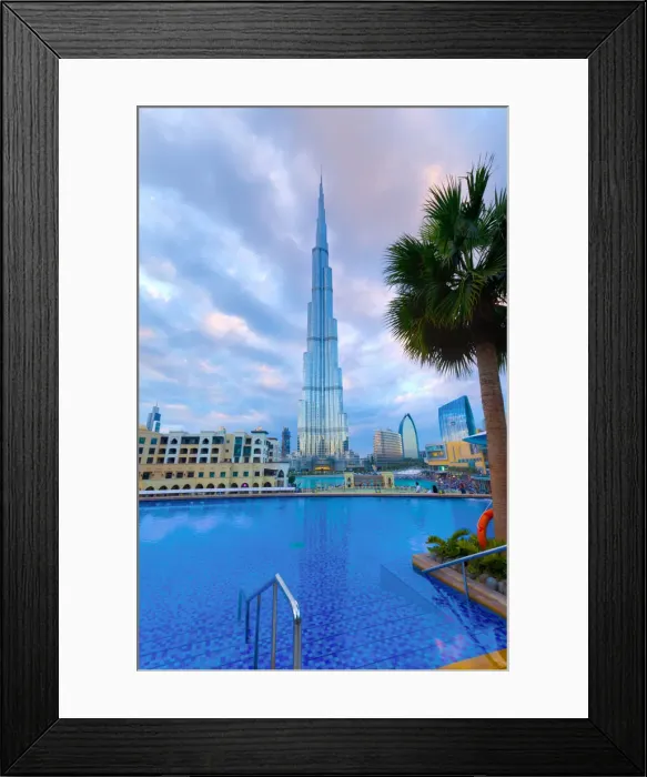 Framed Print : UAE, Dubai, Burj Khalifa from The Address Downtown Hotel Framed Print : UAE, Dubai, Burj Khalifa from The Address Downtown Hotel