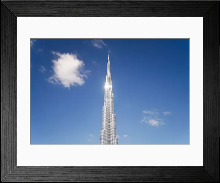 Framed Print : The Burj Khalifa, completed in 2010, the tallest man made structure in the world, Dubai Framed Print : The Burj Khalifa, completed in 2010, the tallest man made structure in the world, Dubai