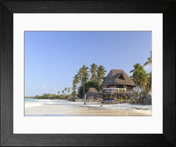 Framed Print : Tanzania. Zanzibar, Paje, beach resort and cafe Framed Print : Tanzania. Zanzibar, Paje, beach resort and cafe