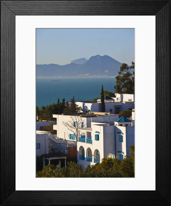 Framed Print : Tunisia, Sidi Bou Said, village detail