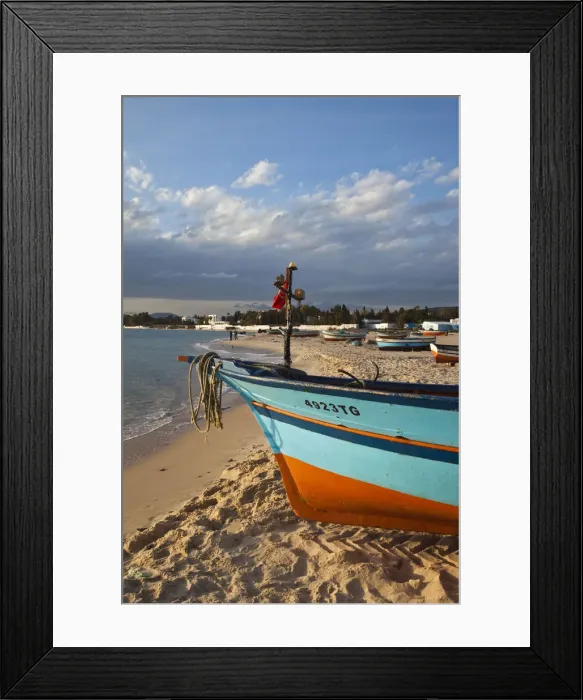 Framed Print : Tunisia, Cap Bon, Hammamet, waterfront, fishing boats Framed Print : Tunisia, Cap Bon, Hammamet, waterfront, fishing boats