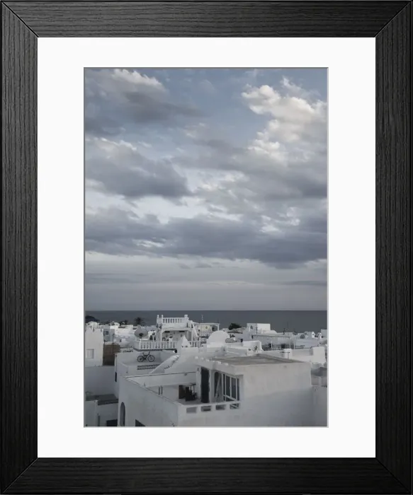 Framed Print : Tunisia, Cap Bon, Hammamet, Medina buildings, elevated view Framed Print : Tunisia, Cap Bon, Hammamet, Medina buildings, elevated view