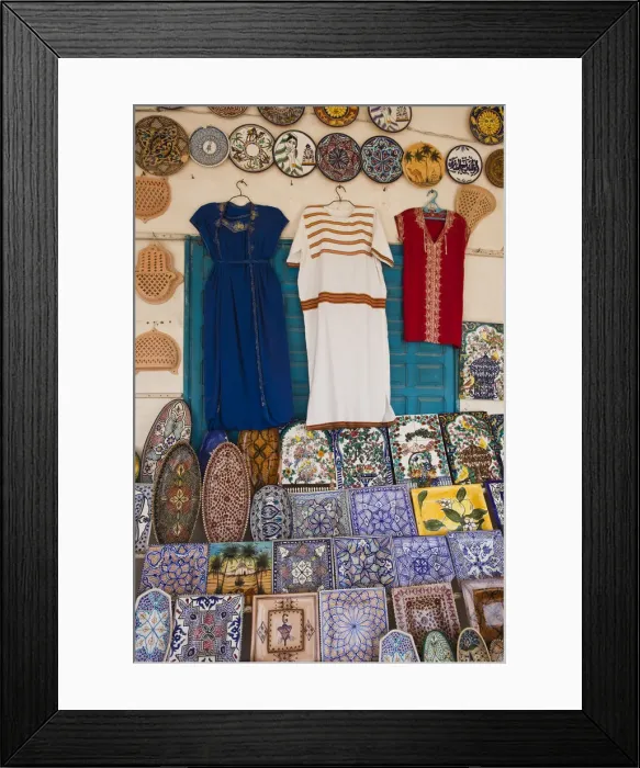 Framed Print : Tunisia, Jerba Island, Guellala, locally produced pottery for sale Framed Print : Tunisia, Jerba Island, Guellala, locally produced pottery for sale